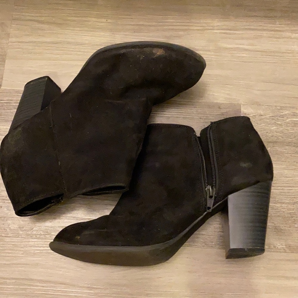 Black suede booties